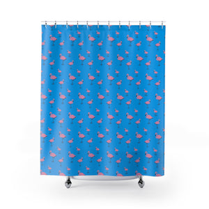 Flamingocrazy Shower Curtain (Blue)